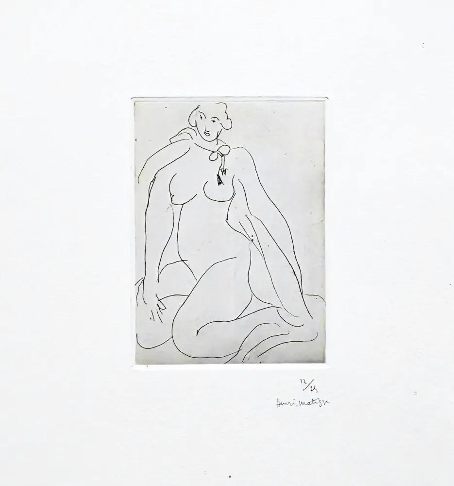 Stich Matisse -  Nu accroupi, une cordeliers nouée autour de cou 