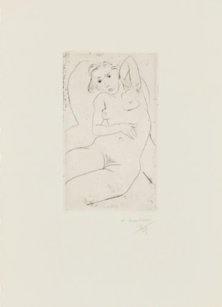 Kaltnadelradierung Matisse - Nu assis-les yeux noris
