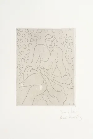 Stich Matisse - Nu drapé sur fond composé de cercles