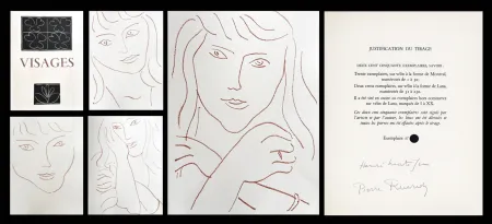 Illustriertes Buch Matisse - P. Reverdy. VISAGES. 14 lithographies (1946)