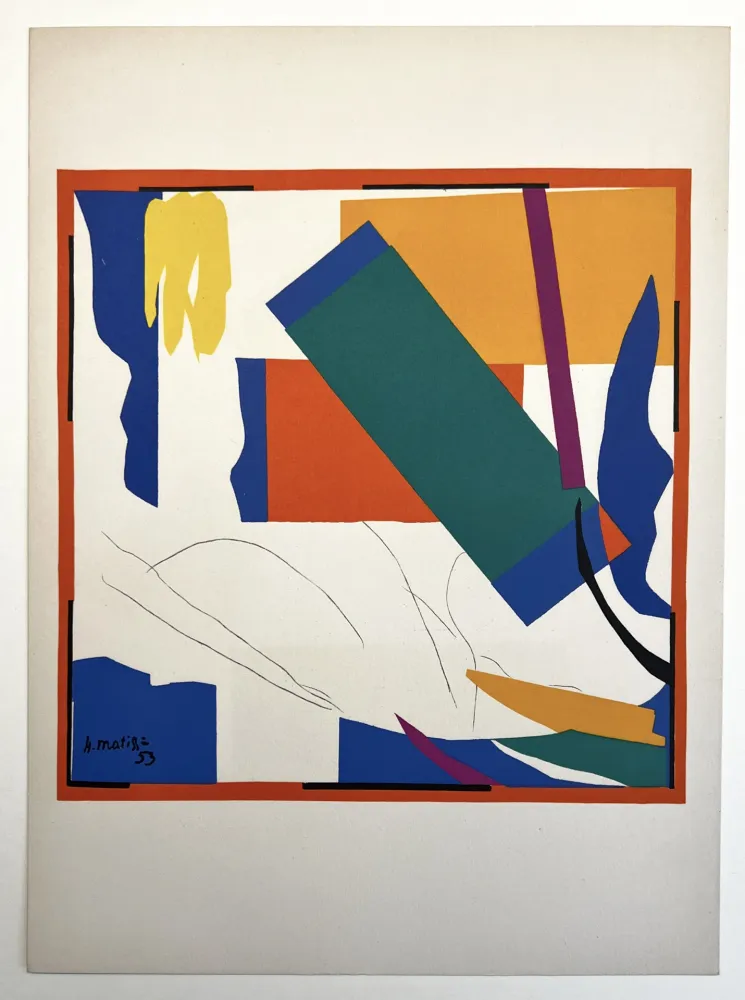 Lithographie Matisse - SOUVENIR DE NOUVELLE CALÉDONIE. Lithographie d'après les papiers découpés. De luxe sur Arches.