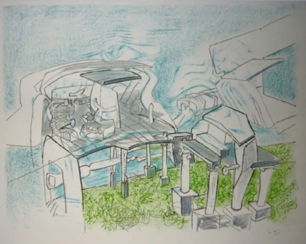 Lithographie Matta - Architêtre