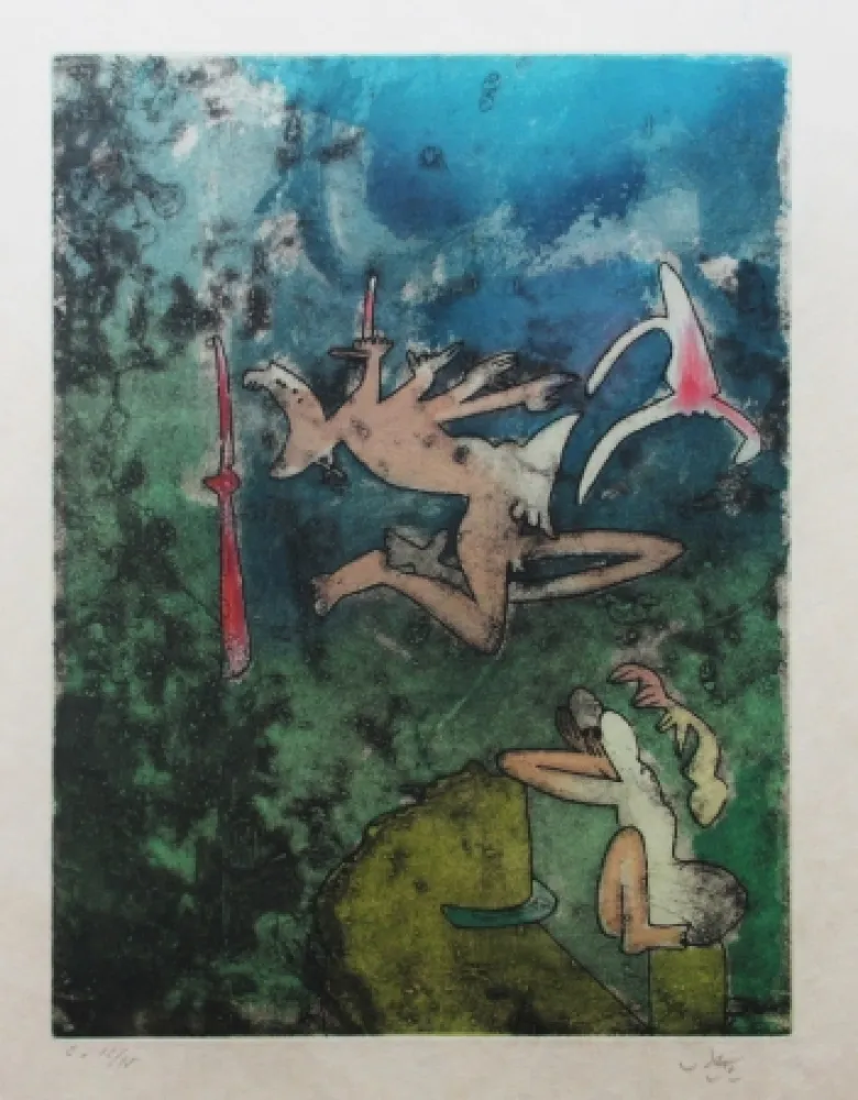 Radierung Und Aquatinta Matta - Centre noeuds (Planche 1)