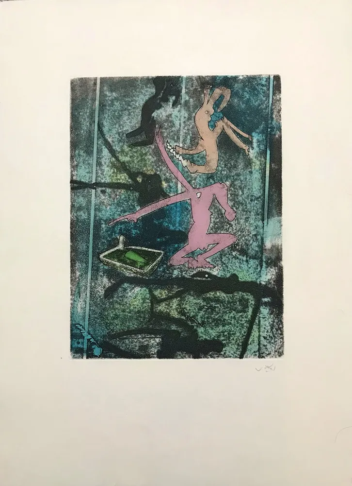 Radierung Und Aquatinta Matta - Centre Noeuds – Plate 4 