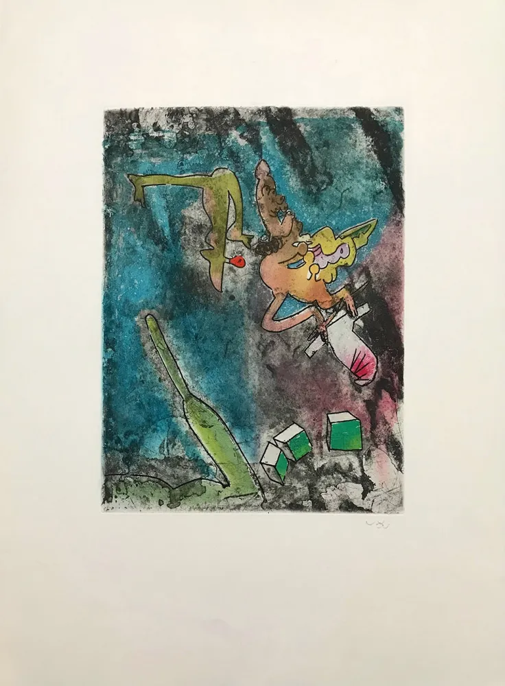 Radierung Und Aquatinta Matta - Centre Noeuds – Plate 7 