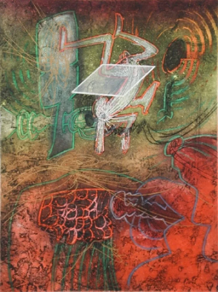 Radierung Und Aquatinta Matta - Damné Par L'Arc-en-Ciel