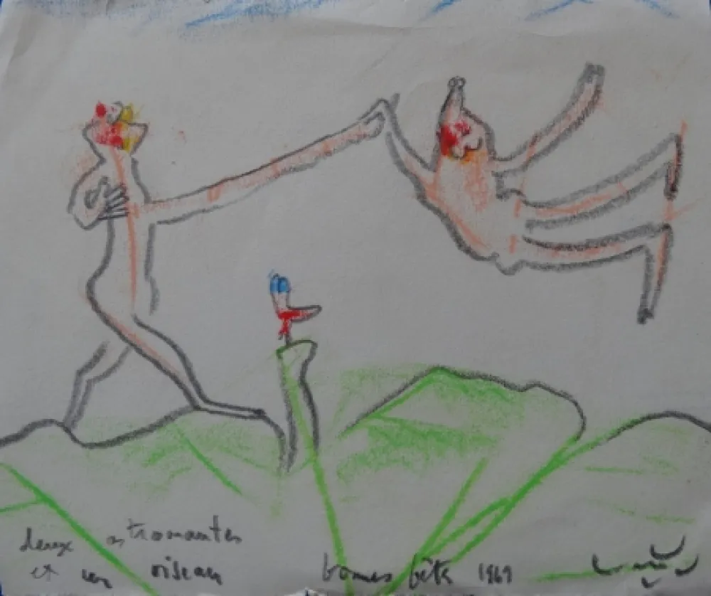 Keine Technische Matta - Deux astronautes et un oiseau