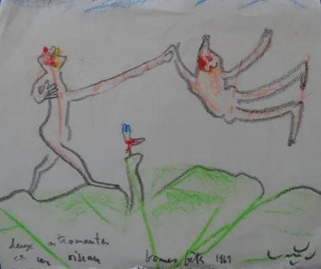 Keine Technische Matta - Deux astronautes et un oiseau