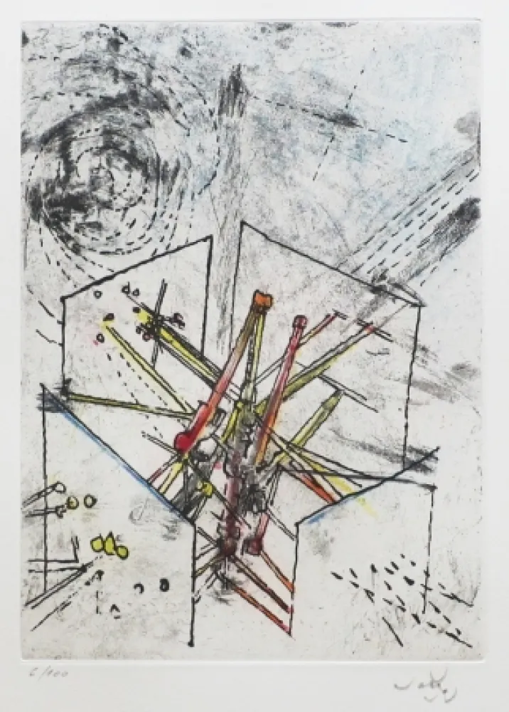 Radierung Und Aquatinta Matta - Droites libérées (Planche 4)