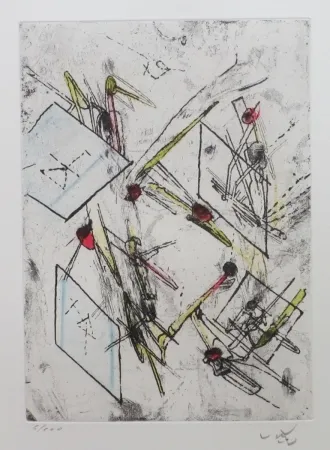 Radierung Und Aquatinta Matta - Droites libérées (planche 6)