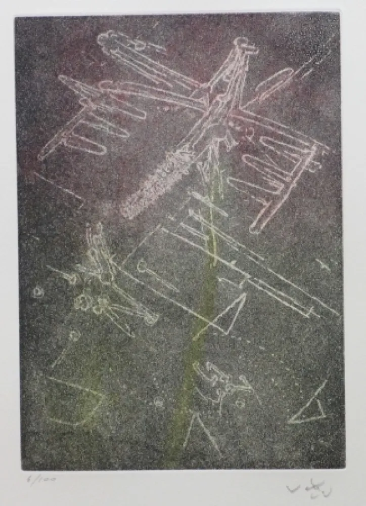 Radierung Und Aquatinta Matta - Droites libérées (planche 8)