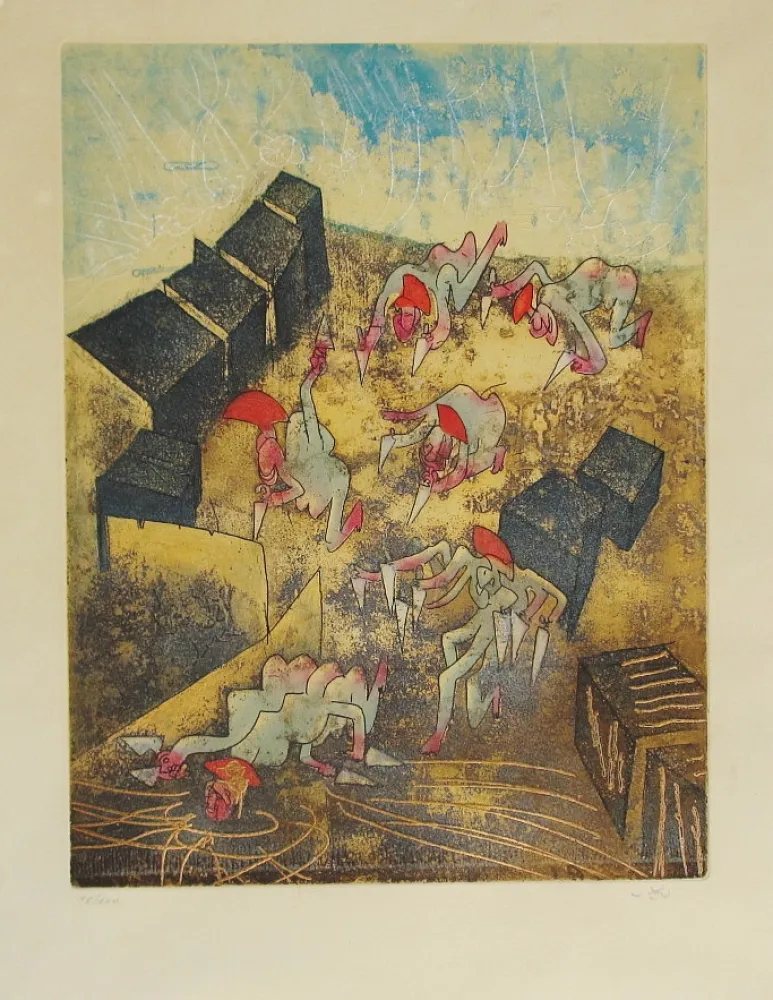 Radierung Und Aquatinta Matta - HOM'MERE-Chaosmos 