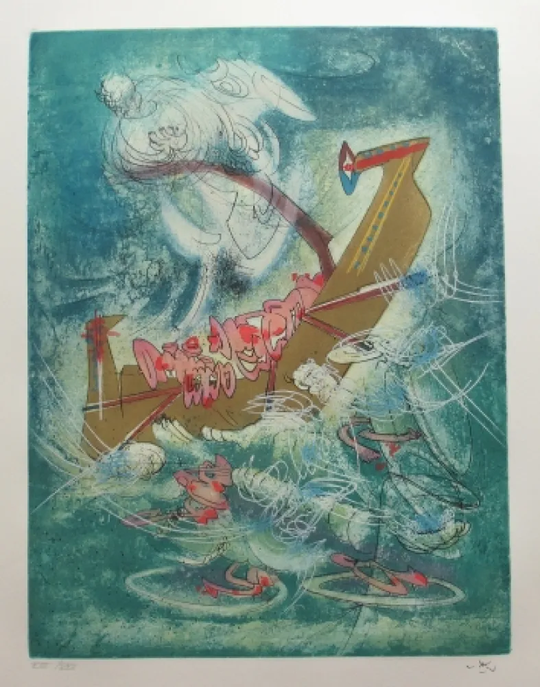 Radierung Und Aquatinta Matta - Hom'mère - L'eautre (Planche 6)