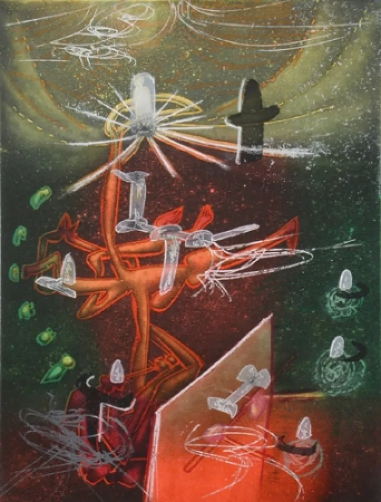 Radierung Und Aquatinta Matta - Je Fixe des Vertiges