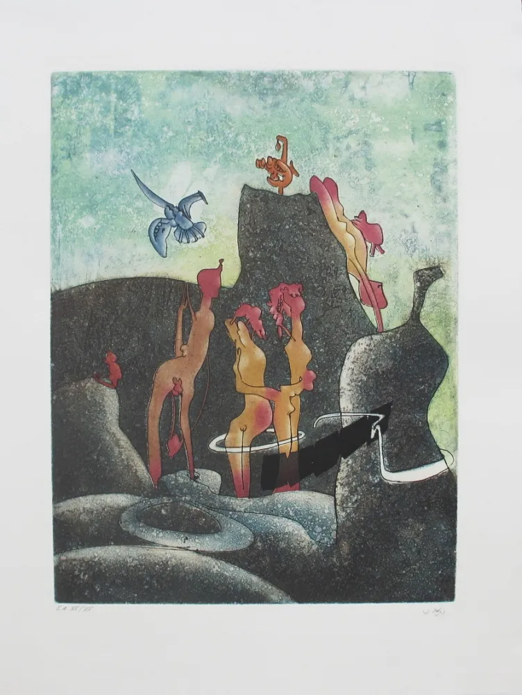 Radierung Und Aquatinta Matta - La Danse de la mort 3