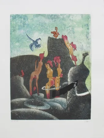 Radierung Und Aquatinta Matta - La Danse de la mort 3