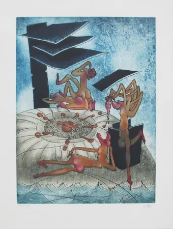 Radierung Und Aquatinta Matta - La Danse de la mort 6