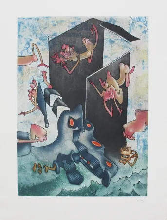 Radierung Und Aquatinta Matta - La Danse de la mort 7