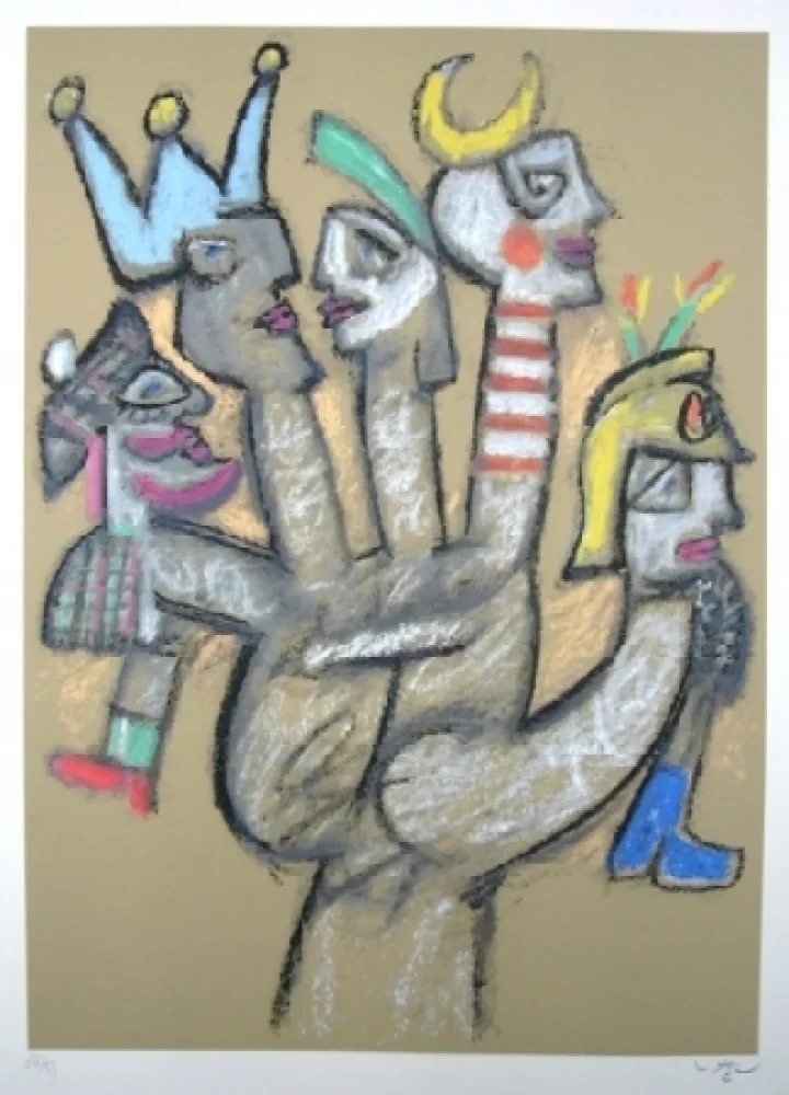 Siebdruck Matta - La main aux marionnettes 