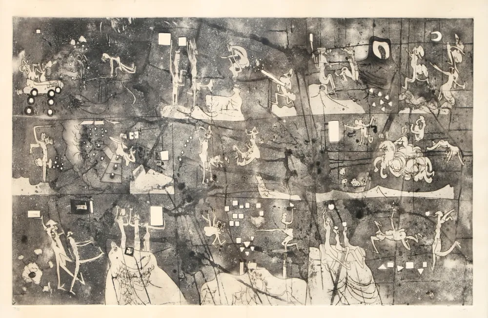 Radierung Und Aquatinta Matta - La Une a L'h Pile (Head to Head)