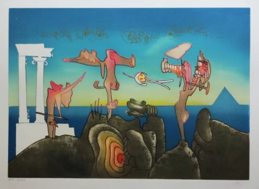 Radierung Und Aquatinta Matta - L'arc obscur des heures