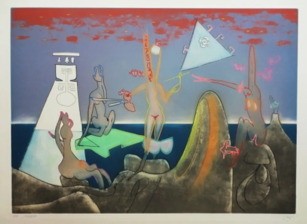 Radierung Und Aquatinta Matta - L'Arc obscur des heures