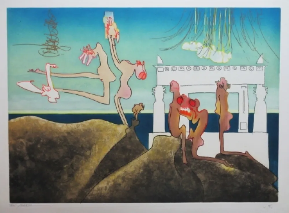 Radierung Und Aquatinta Matta - L'Arc obscur des heures