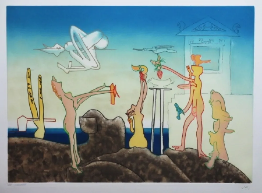 Radierung Und Aquatinta Matta - L'Arc obscur des heures