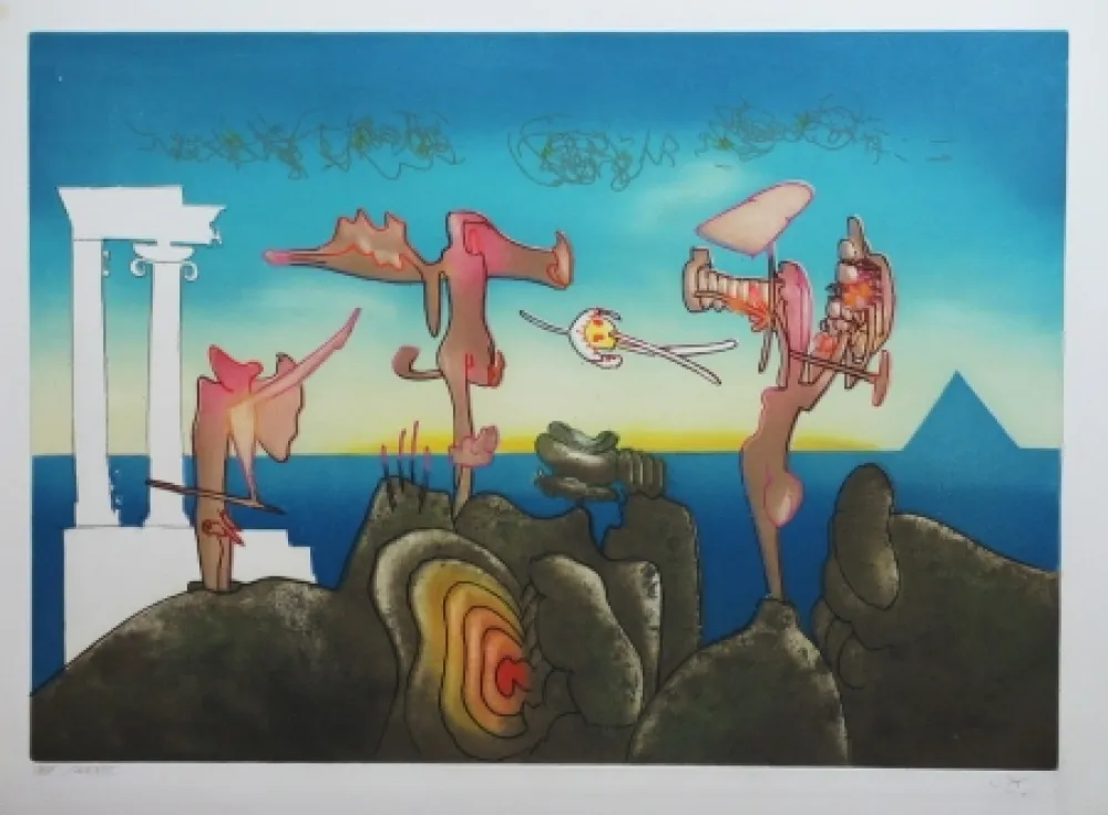 Radierung Und Aquatinta Matta - L'Arc obscur des heures