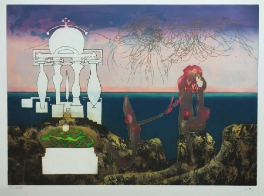 Radierung Und Aquatinta Matta - L'Arc obscur des heures