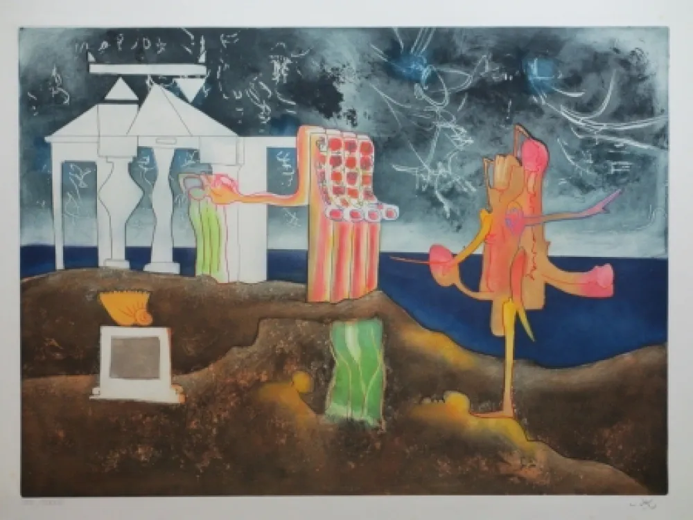 Radierung Und Aquatinta Matta - L'Arc obscur des heures