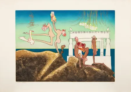 Radierung Und Aquatinta Matta - L'Arc obscure des heures