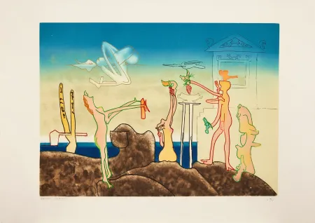 Radierung Und Aquatinta Matta - L'Arc obscure des heures