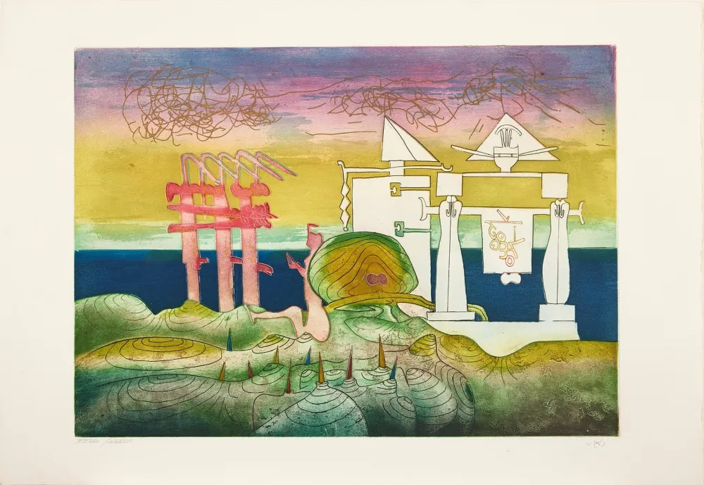 Radierung Und Aquatinta Matta - L'Arc obscure des heures