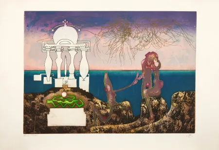 Radierung Und Aquatinta Matta - L'Arc obscure des heures