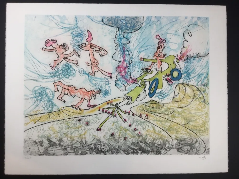 Radierung Und Aquatinta Matta - Les Oh! Tomobiles 