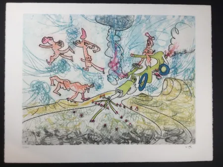 Radierung Und Aquatinta Matta - Les Oh! Tomobiles 