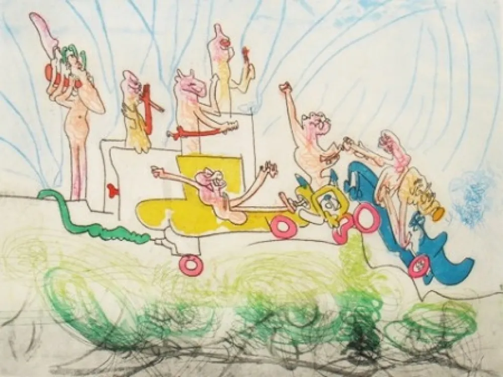 Radierung Und Aquatinta Matta - Les Oh  Tomobiles