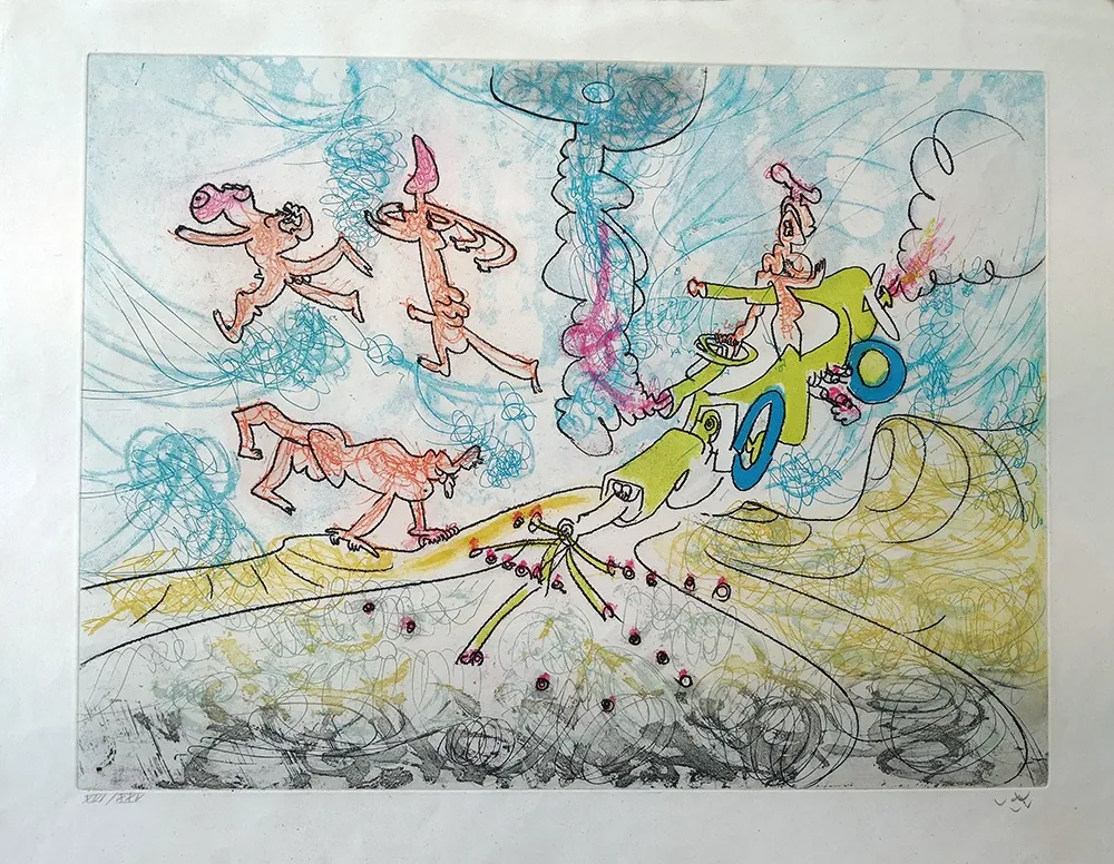 Radierung Und Aquatinta Matta - Les oh! Tomobiles