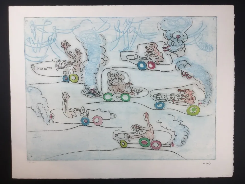 Radierung Und Aquatinta Matta - Les OH! Tomobiles 