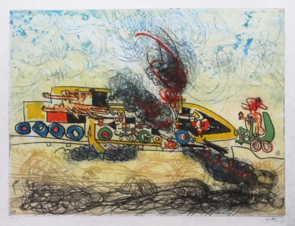 Radierung Und Aquatinta Matta - Les Oh' Tomobiles (Planche 4)