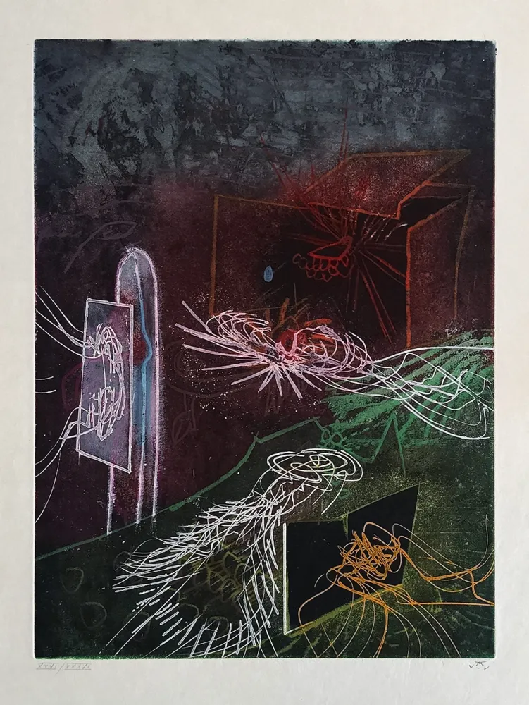 Radierung Und Aquatinta Matta - L'Explosion Qui Éclaire Mon Abime