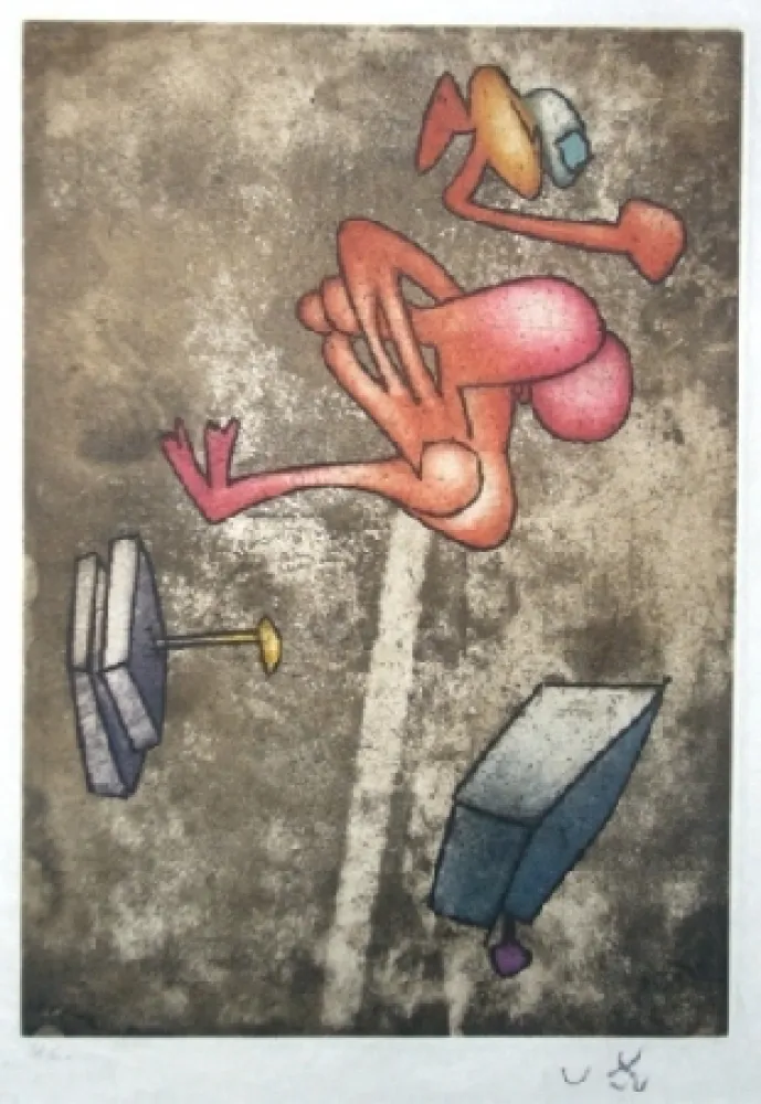 Radierung Und Aquatinta Matta - Mot desserre freins