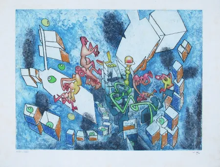 Radierung Und Aquatinta Matta - Omnimal