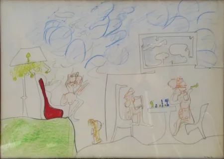 Keine Technische Matta - Sans Titre 3 Original Pastel/Drawing on Paper