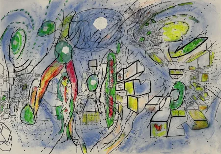 Keine Technische Matta - Sans Titre Drawing on Print