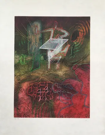 Radierung Und Aquatinta Matta - Season in Hell – Damne par l’arc-en-ciel 
