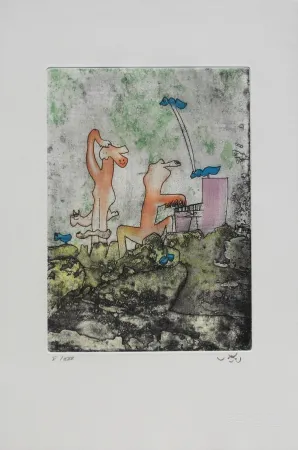 Radierung Und Aquatinta Matta - Vivante mortalité 3