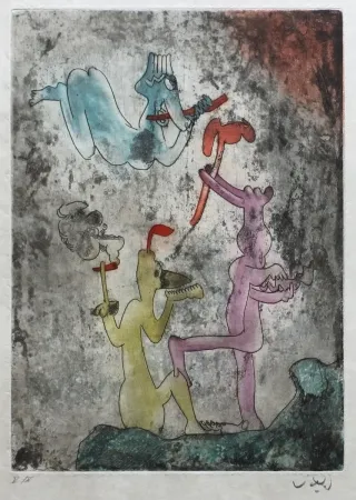 Radierung Und Aquatinta Matta - Vivante Mortalité (Planche 2)