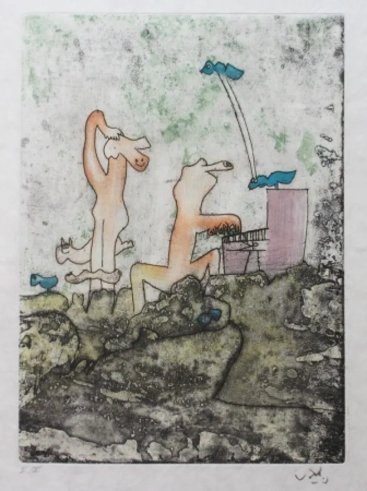 Radierung Und Aquatinta Matta - Vivante mortalité (Planche 3)